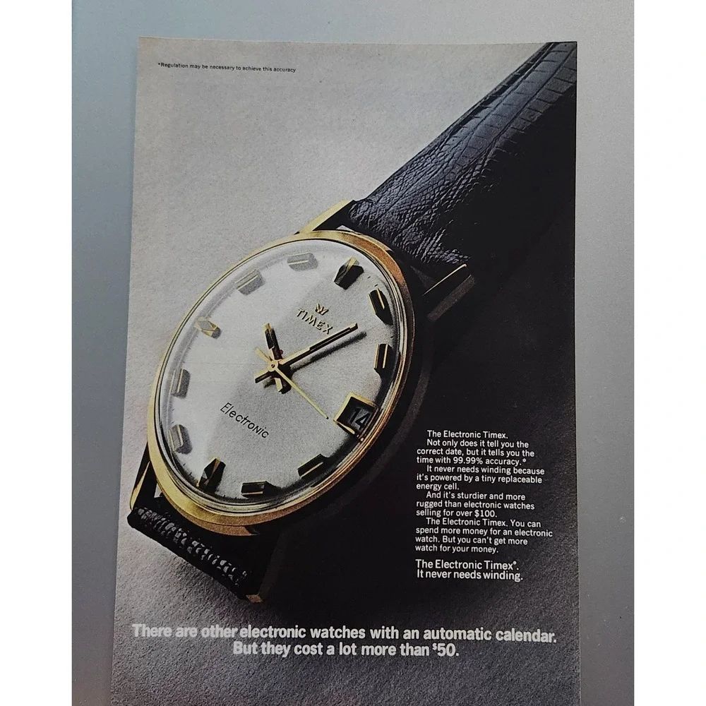 Vintage Timex Electronic Watch Print Ad Advertisement 1969‎ 10x7